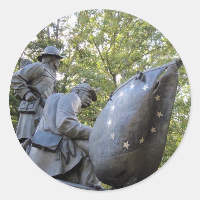 Tennessee Monument Shiloh nationalpark Runt Klistermärke (Framsida)