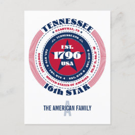 Tennessee, Nashville, TN, Patriotic, Monogram Vykort