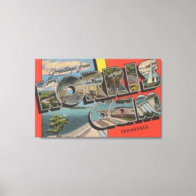 Tennessee - Norris Dam - Large Brev Scenes Canvastryck (Framsida)
