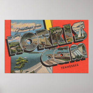 Tennessee - Norris fördämning - stora brevplatse Poster