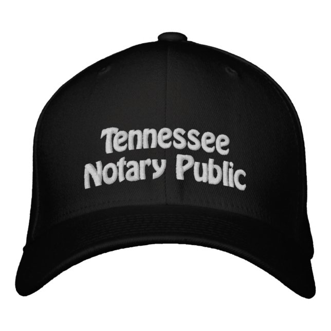 Tennessee Notary Public Embroized Baseball Cap Broderad Keps (Framsida)