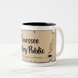 Tennessee Notary Public Rulla Feather Quill Två-Tonad Mugg
