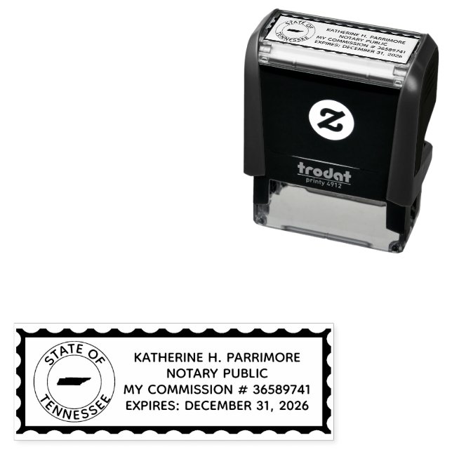 Tennessee Notary Public Self Inking Rubber Frimärk Självfärgande Stämpel (In Situ)