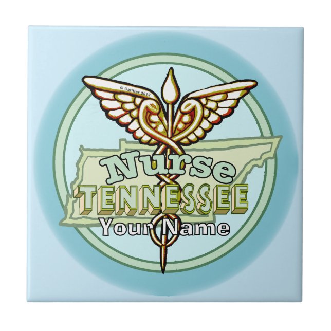 Tennessee Nurse Caduceus Kakelplatta (Framsidan)