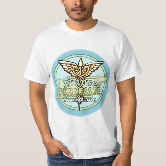 Tennessee Nurse Caduceus T Shirt (Framsida)