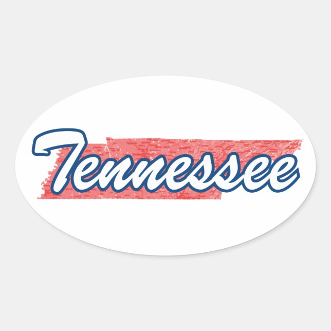 Tennessee Ovalt Klistermärke (Framsida)