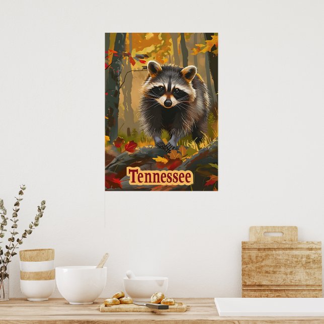 Tennessee Raccoon Poster (Kök)