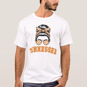 Tennessee Retro Messy Bun Sunglasses Orange Pride T Shirt