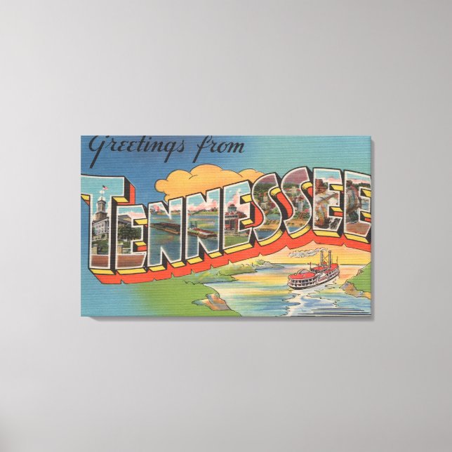 Tennessee (Riverboat Scene) Canvastryck (Framsida)