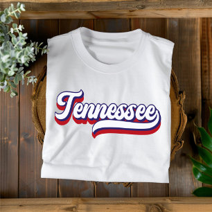 Tennessee Röd Vit & Blå Vintage Script T-Shirt