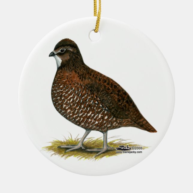 Tennessee röda Quail Julgransprydnad Keramik (Framsidan)