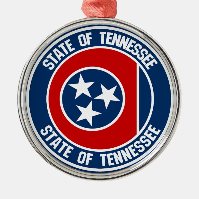 Tennessee Round Emblem Julgransprydnad Metall (Framsidan)