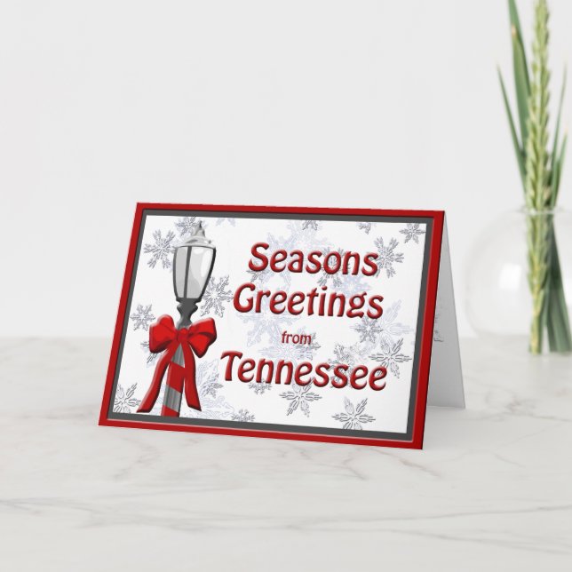Tennessee Säsonhälsningar Lamp Snowflake Helgkort (Framsida)