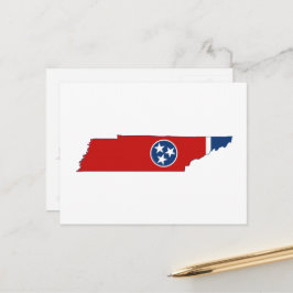 Tennessee Silhouette Karta Shaped Statlig flagga Vykort