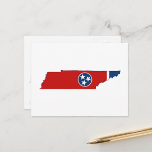 Tennessee Silhouette Karta Shaped Statlig flagga Vykort