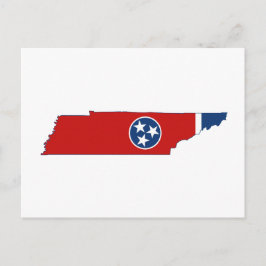 Tennessee Silhouette Karta Shaped Statlig flagga Vykort