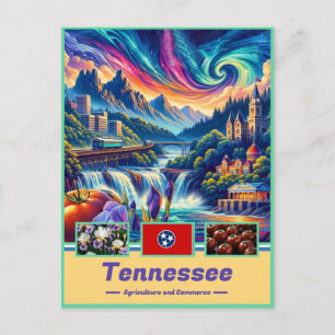 Tennessee Skatter Lysande Landmärken Vykort