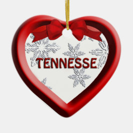Tennessee Snowflake Heart jul Ornament