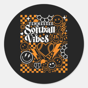 Tennessee Softll Vintage Herr Kids Team Retro Soft Runt Klistermärke