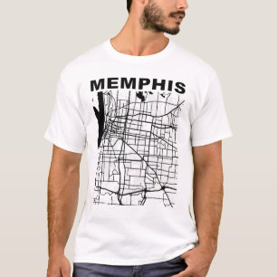 Tennessee Souvenir Memphis City Street Karta T Shirt