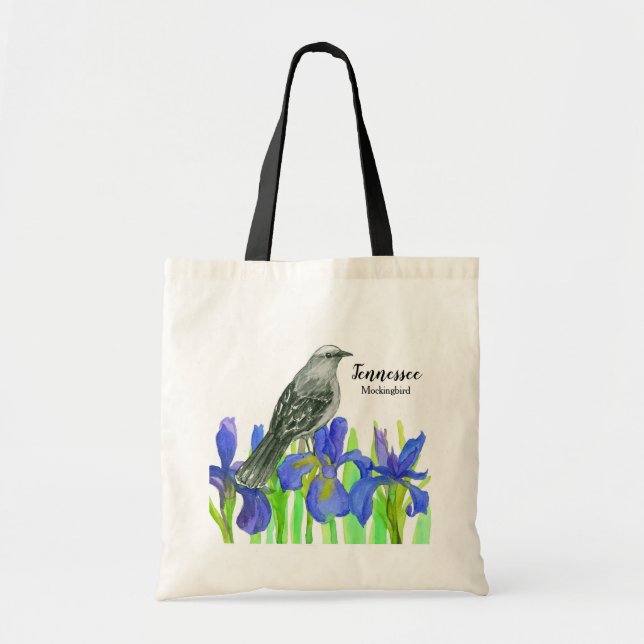 Tennessee Souvenir Tote Tourist Mockingbird Iris Tygkasse (Framsidan)