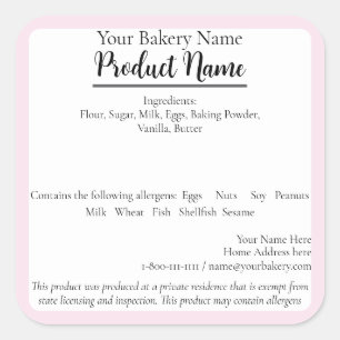 Tennessee State Cottage Food Business Baking Label Fyrkantigt Klistermärke