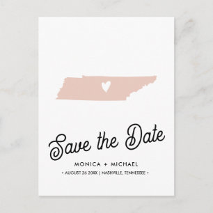 TENNESSEE State Destination Wedding ANY FÄRG Meddelande Vykort