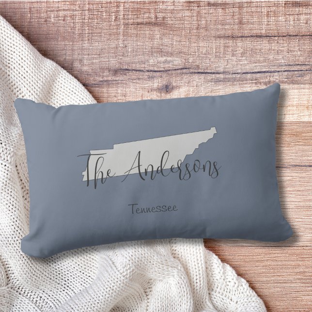 Tennessee State Disline Minimal Dekorativ kudde (Show pride for your state and personalize it!  "love makes this house a home in <your state>")