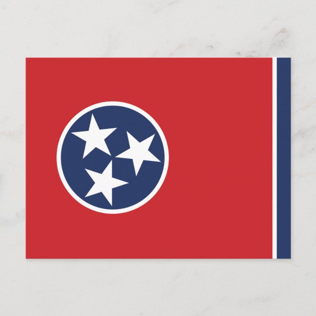 Tennessee State Flag Tre Stjärnor Blå Cirkel Vykort (Framsida)
