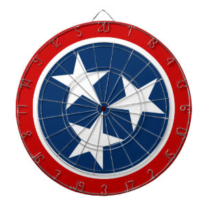 Tennessee State Flagga Blå Vita Stjärnor Darttavla