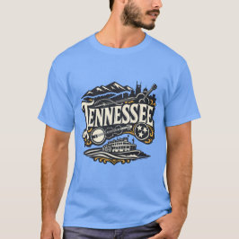 Tennessee State Heritage Smoky Mountains Music Art T Shirt