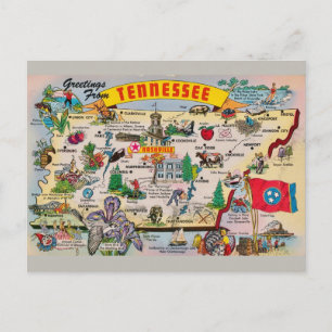 Tennessee State Karta vykort