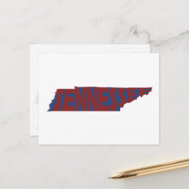 Tennessee State Namn Ord Art Red Vykort
