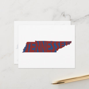 Tennessee State Namn Ord Art Red Vykort