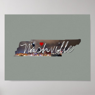 Tennessee State Photo infoga och namn Poster