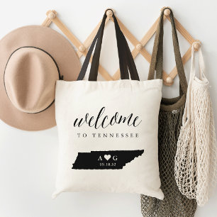 Tennessee State Silhouette Bröllop Welcome Tote Tygkasse