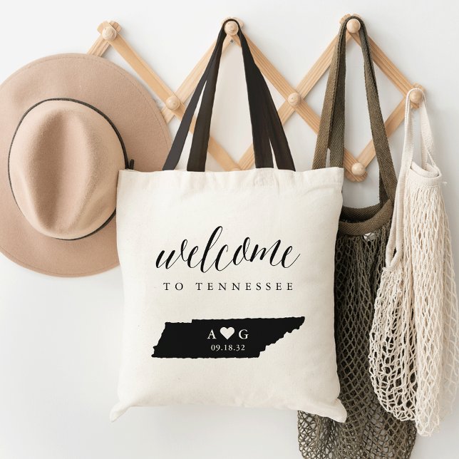 Tennessee State Silhouette Bröllop Welcome Tote Tygkasse (Skapare uppladdad)