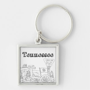 Tennessee State Symbols Volunteer State Bilder Fyrkantig Silverfärgad Nyckelring