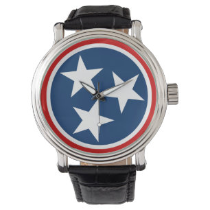 Tennessee Statlig flagga Blue White Stars Armbandsur