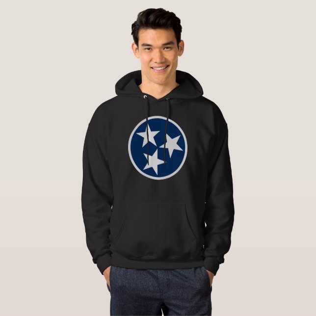 Tennessee Statlig flagga Blue White Stars Hoodie (Hel framsida)