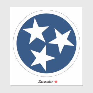 Tennessee Statlig flagga Blue White Stars Klistermärken