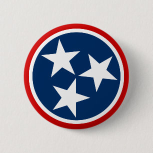 Tennessee Statlig flagga Blue White Stars Knapp