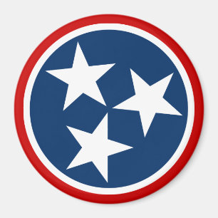 Tennessee Statlig flagga Blue White Stars Magnet