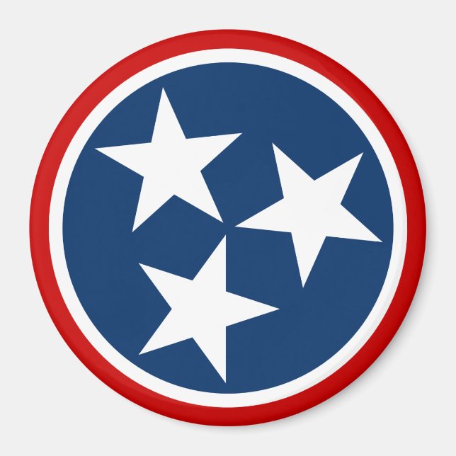 Tennessee Statlig flagga Blue White Stars Magnet (Framsidan)