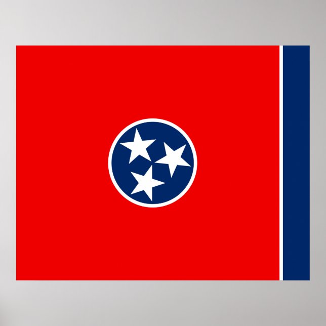Tennessee Statlig flagga Design Poster (Framsidan)