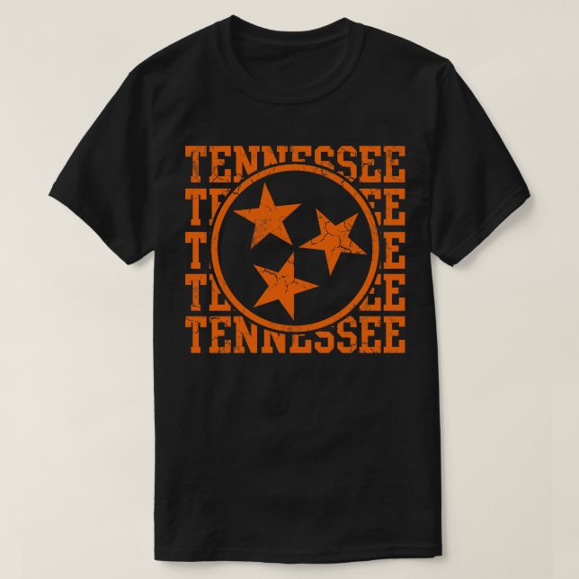 Tennessee Statlig flagga Distress Graphic T Shirt (Design framsida)