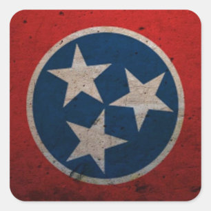 Tennessee Statlig flagga Fyrkantigt Klistermärke
