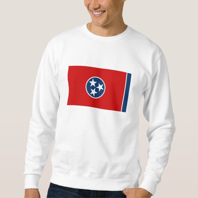 Tennessee Statlig flagga Lång Ärmad Tröja (Framsida)
