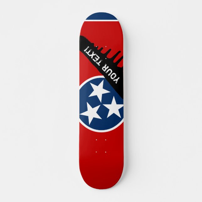 Tennessee Statlig flagga Mini Skateboard Bräda 18,5 Cm (Framsida)