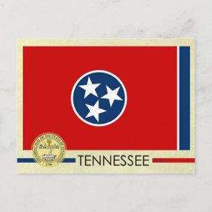 Tennessee Statlig flagga och Seal Vykort